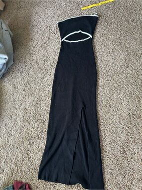 Windsor Black Midi Dress with White Trim